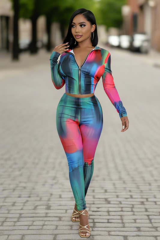 Multi Color 2 pc Legging Set