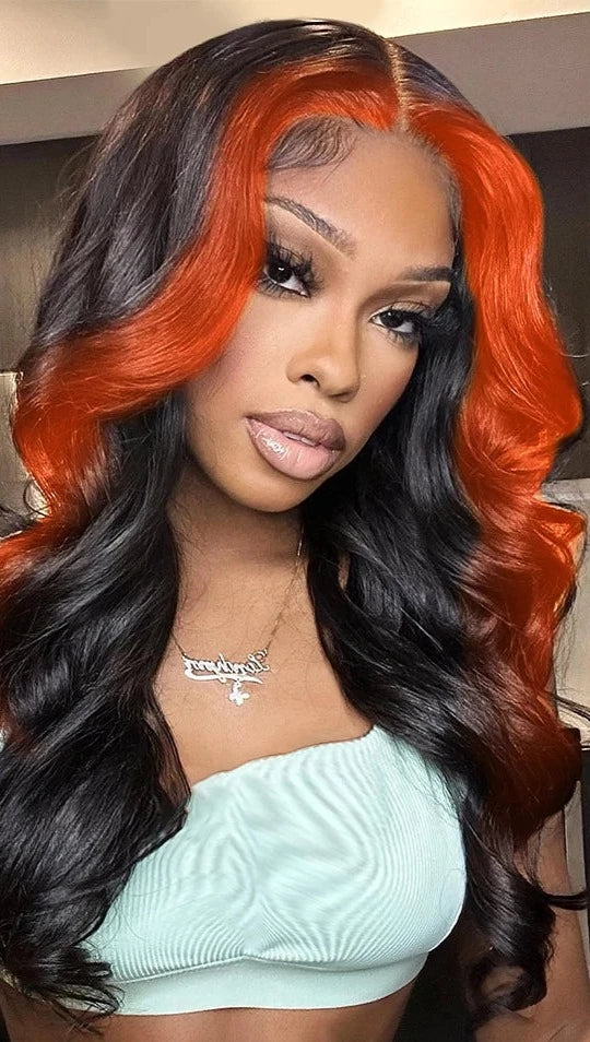 Ombre Ginger & Black Body Wave Lace Front Wig