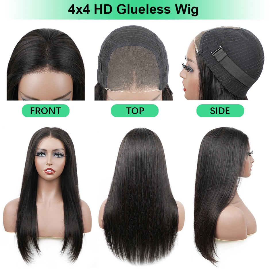 Malaysian Straight Glueless Pre-Cut HD Lace Wig