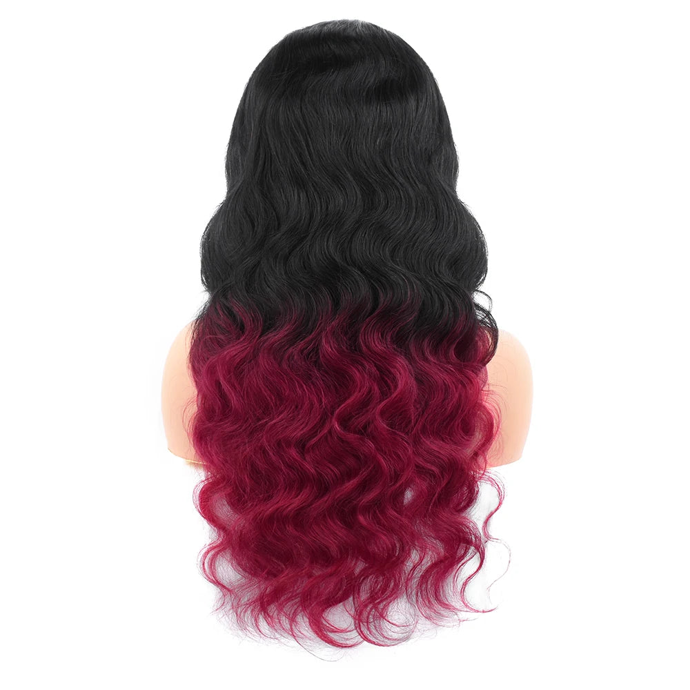 Ombre 1B / Burgundy Body Wave Lace Front Wig