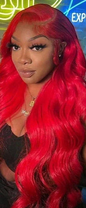 Red Lace Front Human Hair Wig