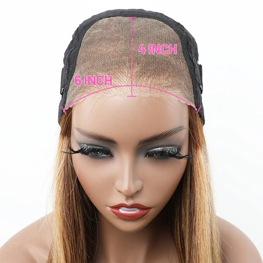 Honey Brown Highlight Straight Lace Front Glueless Wig