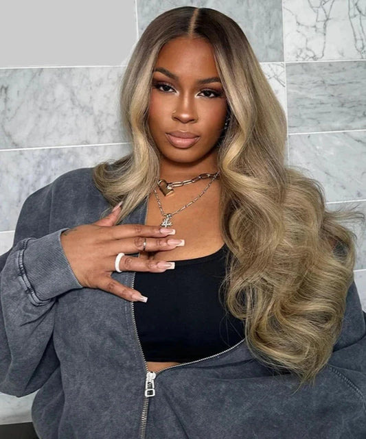 Ombre Ash Blonde Body Wave Wig