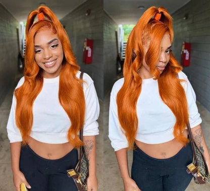 Orange Ginger Straight Lace Front Wig