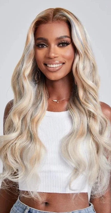 Honey Blonde With Silver Highlights Lace Front Wig