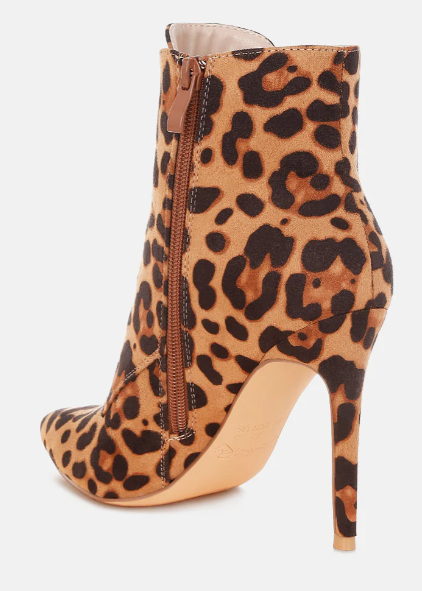 Nesta Leopard Stiletto Heel Lace Up Boots
