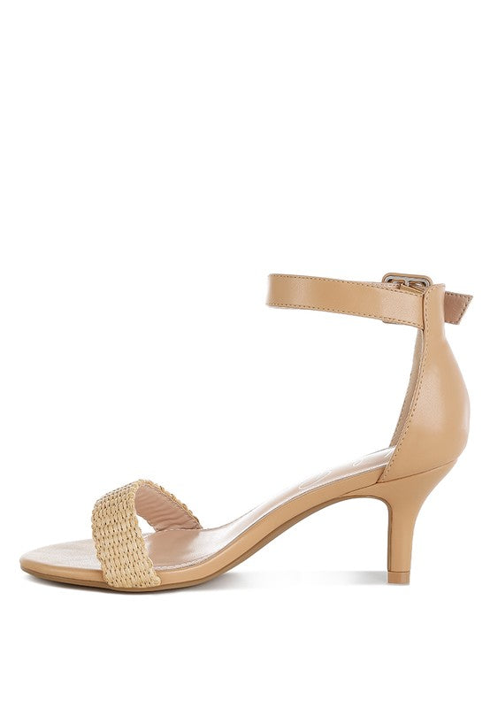 Rano Raffia Kitten Heel Sandals