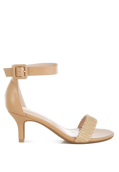 Rano Raffia Kitten Heel Sandals