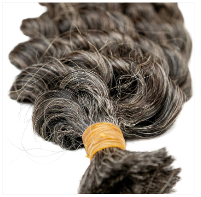 Raw Vietnamese Natural Gray Curly Bulk Human Hair Extensions