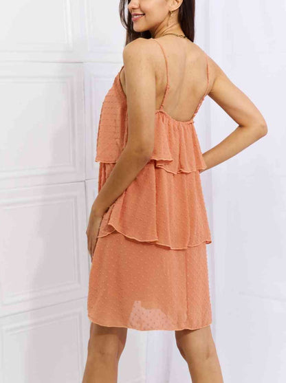 Culture Code By The River Cascade Ruffle Style Cami Dress in Sherbet