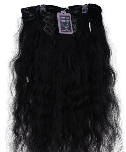 Indian Curly Natural Black Clip-in Extensions