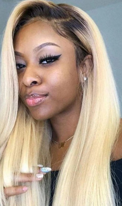 Ombre Blonde Straight Lace Front Wig
